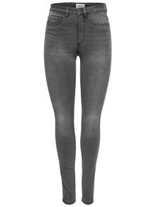 ONLY Jeans Skinny Fit Taille haute -Dark Grey Denim - 15159647