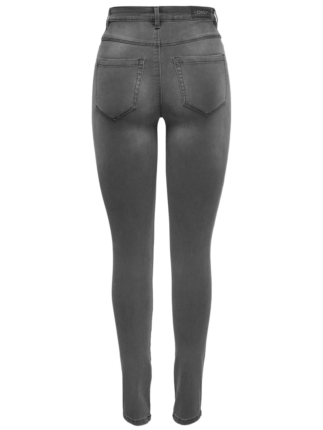 ONLY Skinny Fit Hohe Taille Jeans -Dark Grey Denim - 15159647