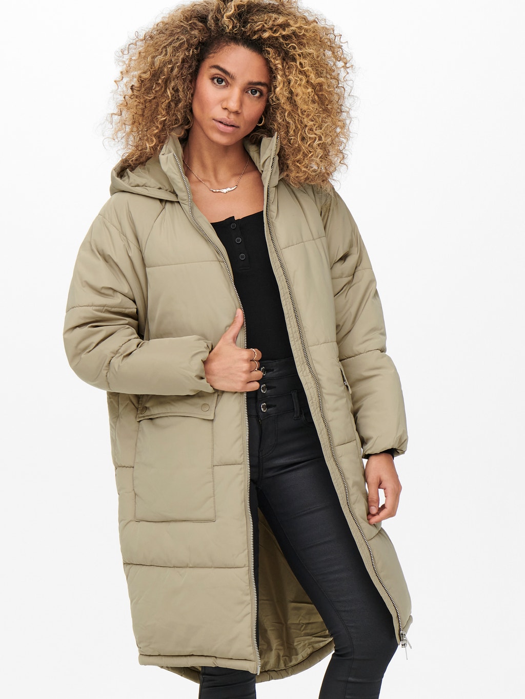 Long oversized coat Light Grey ONLY®