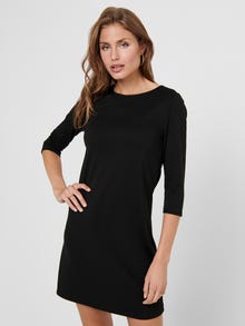 ONLY Ensfarvet kjole -Black - 15160895