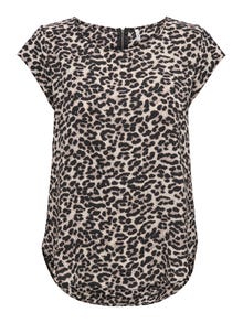 ONLY Printed Short Sleeved Top -Pumice Stone - 15161116