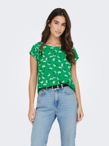 ONLY Regular Fit Round Neck Top -Green Bee - 15161116
