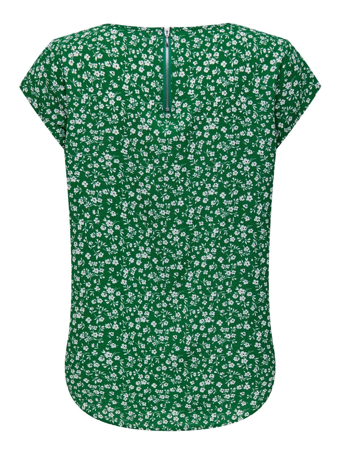 ONLY Printet Top med korte ærmer -Green Jacket - 15161116