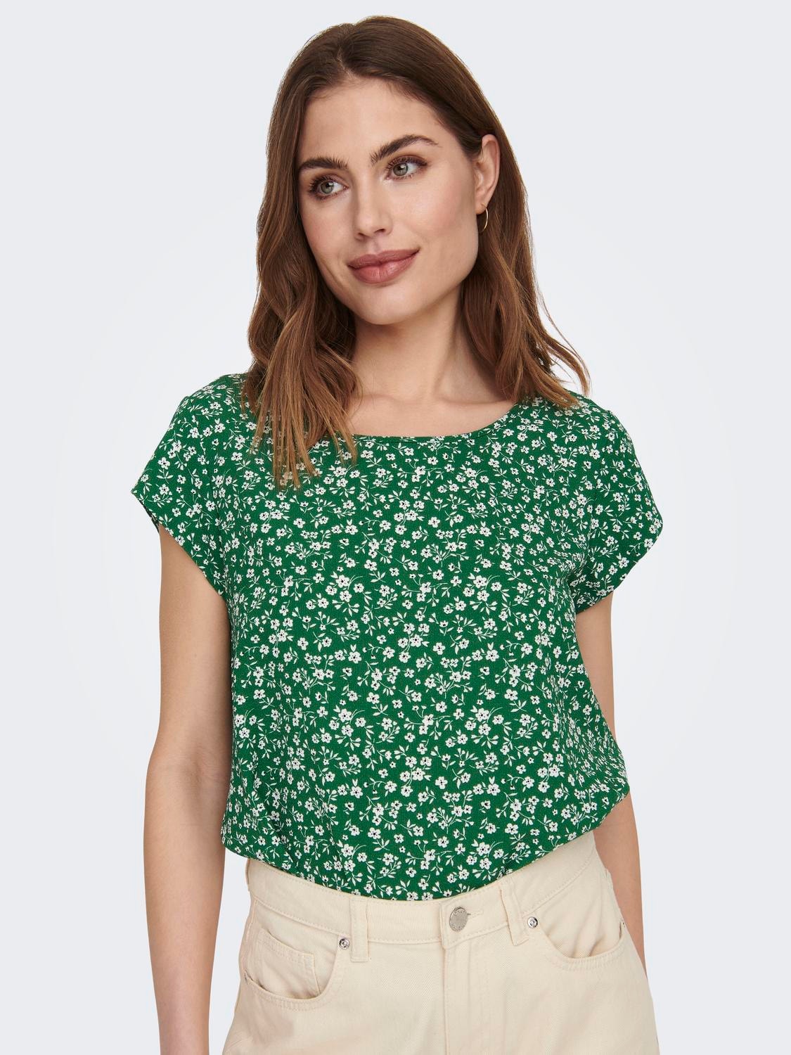 ONLY Regular Fit Round Neck Top -Green Jacket - 15161116