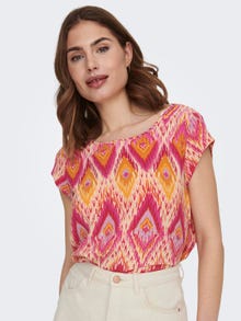 ONLY Printed Short Sleeved Top -Raspberry Rose - 15161116