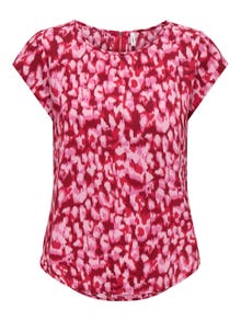 ONLY Printed Short Sleeved Top -Lipstick Red - 15161116