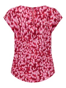 ONLY Printed Short Sleeved Top -Lipstick Red - 15161116