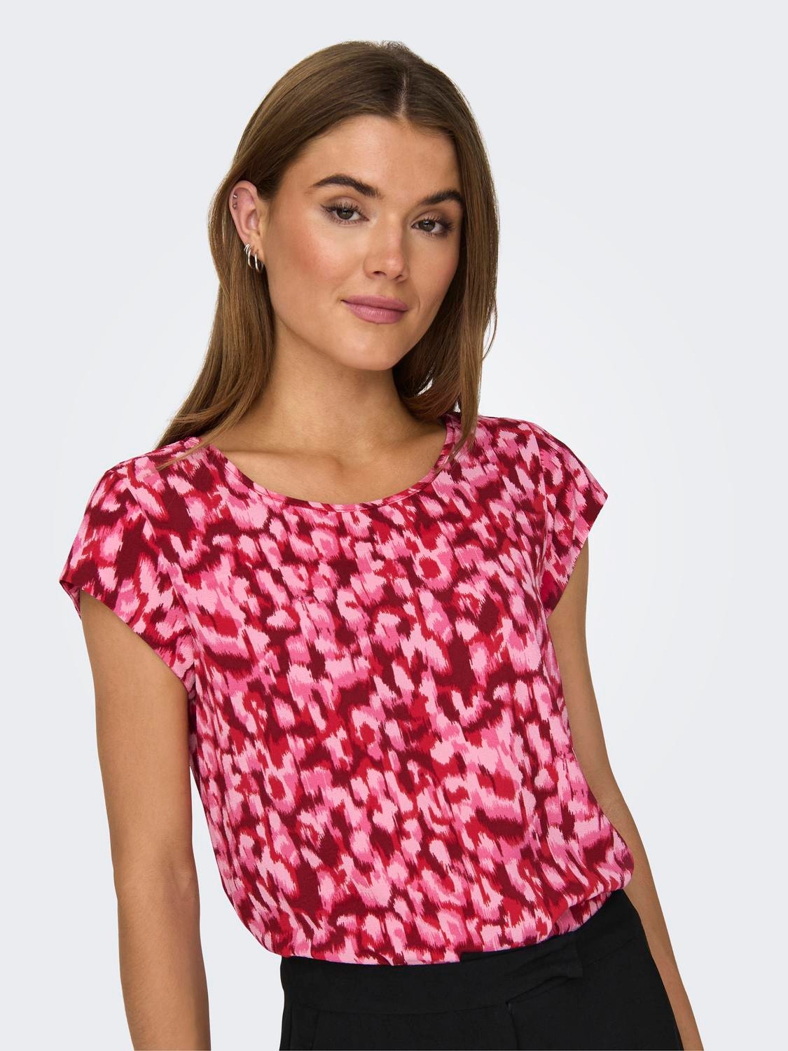 ONLY Regular fit O-hals Top -Lipstick Red - 15161116