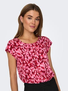 ONLY Regular Fit Round Neck Top -Lipstick Red - 15161116
