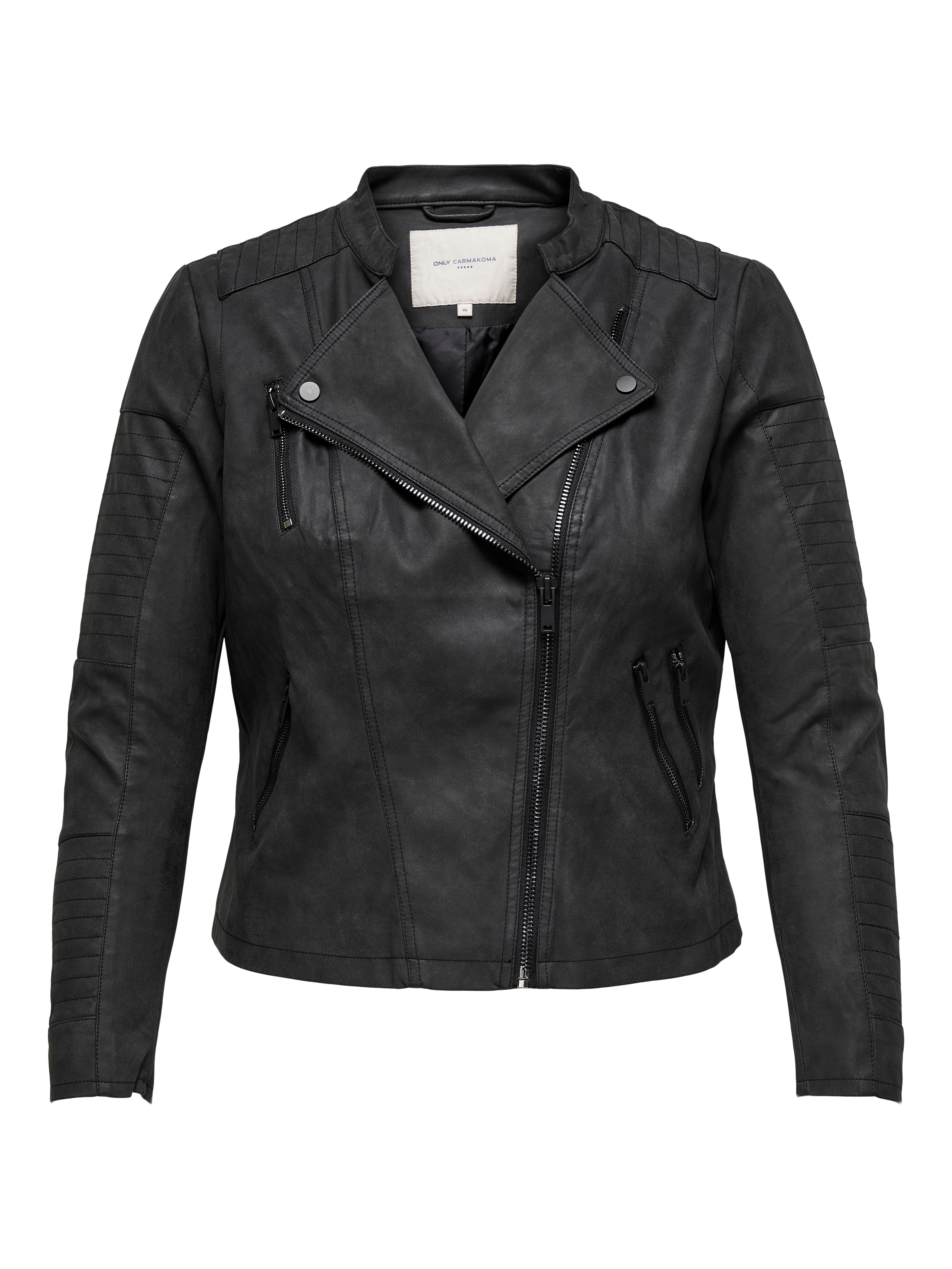 Lederjacke Damen Only Lederjacke Anthrazit Faux Leather Schwarze