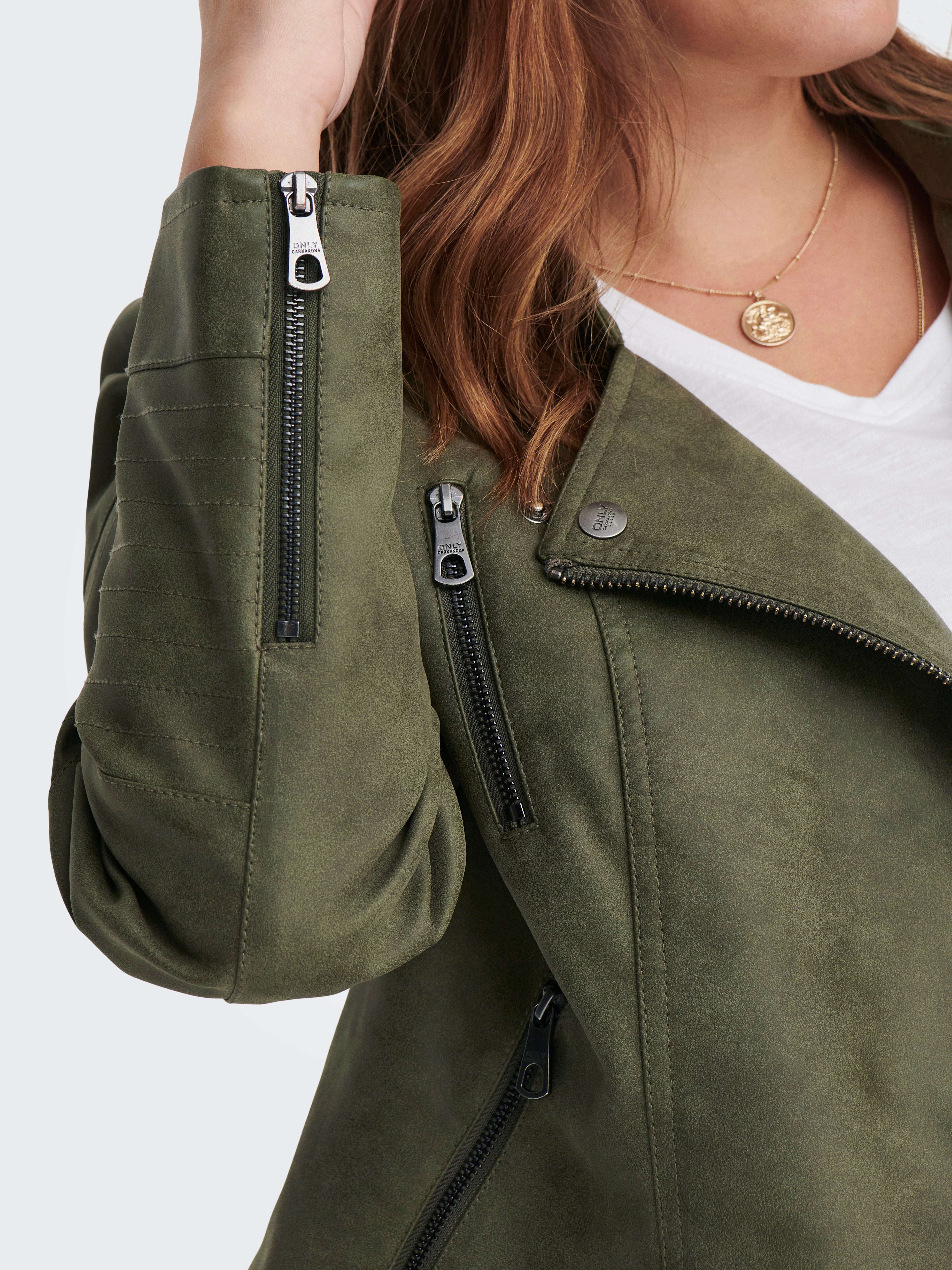 Green shop biker jacket