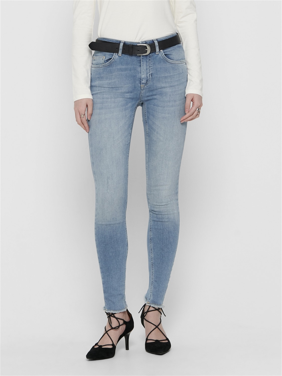 ONLY Jeans Skinny Fit Taille moyenne -Light Blue Denim - 15162363