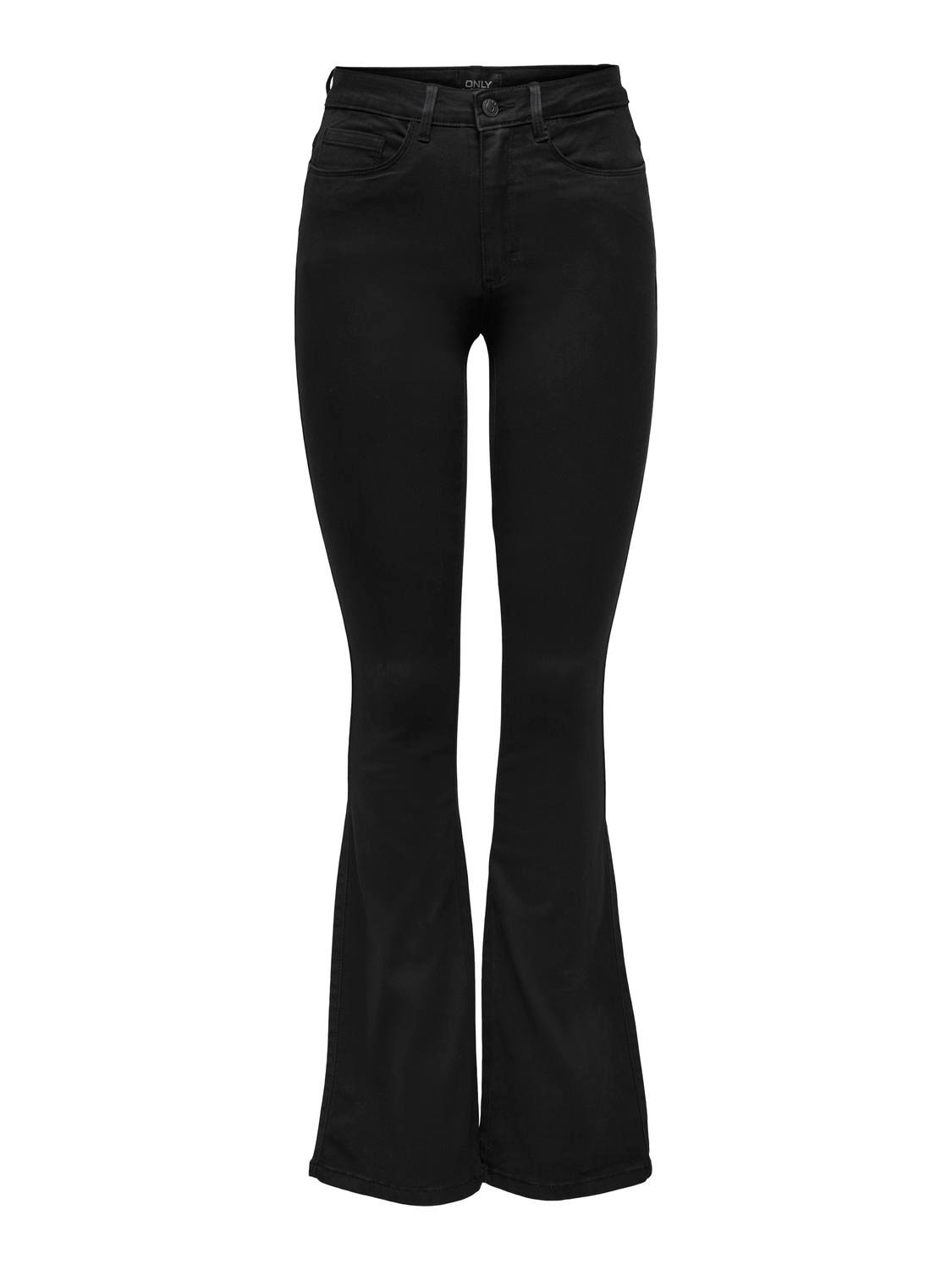 ONLY Jeans Flared Fit Taille haute -Black - 15163338