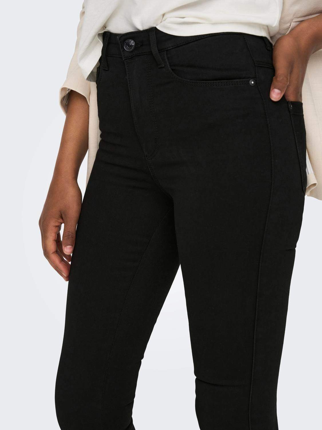 ONLY Ausgestellt Hohe Taille Jeans -Black - 15163338