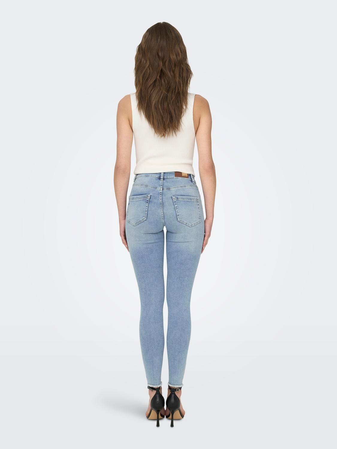 ONLY Skinny fit Mid waist Jeans -Light Blue Denim - 15164319