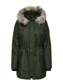 ONLY Hood with detachable faux fur edge Parka -Rosin - 15165200