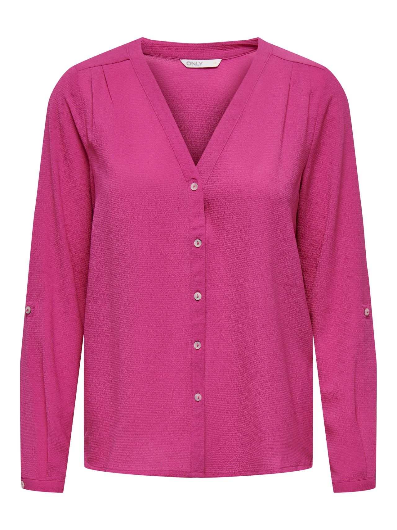 ONLY Regular Fit Button under collar Shirt -Very Berry - 15165571