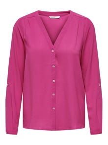 ONLY Regular Fit Button under collar Shirt -Very Berry - 15165571