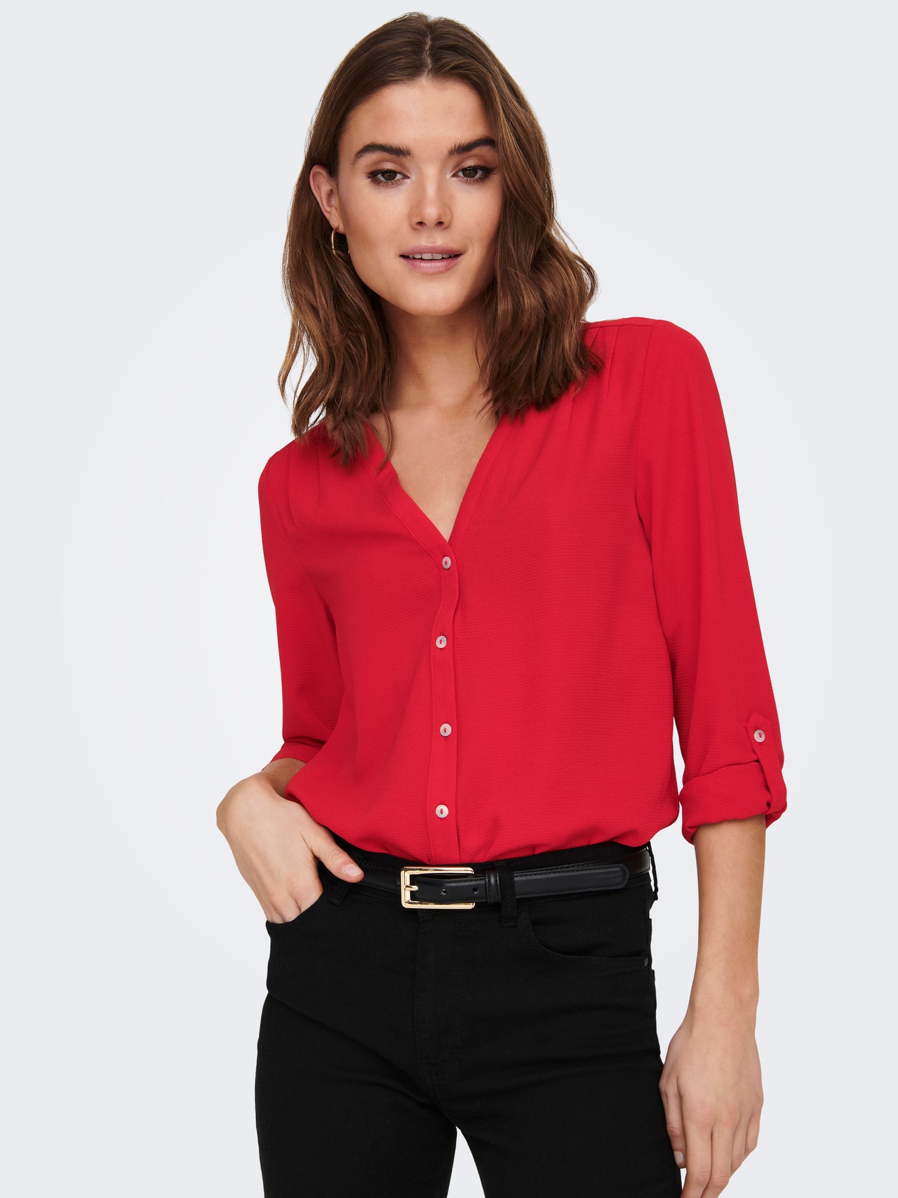 ONLY Chemises Regular Fit Bouton dessous -Mars Red - 15165571