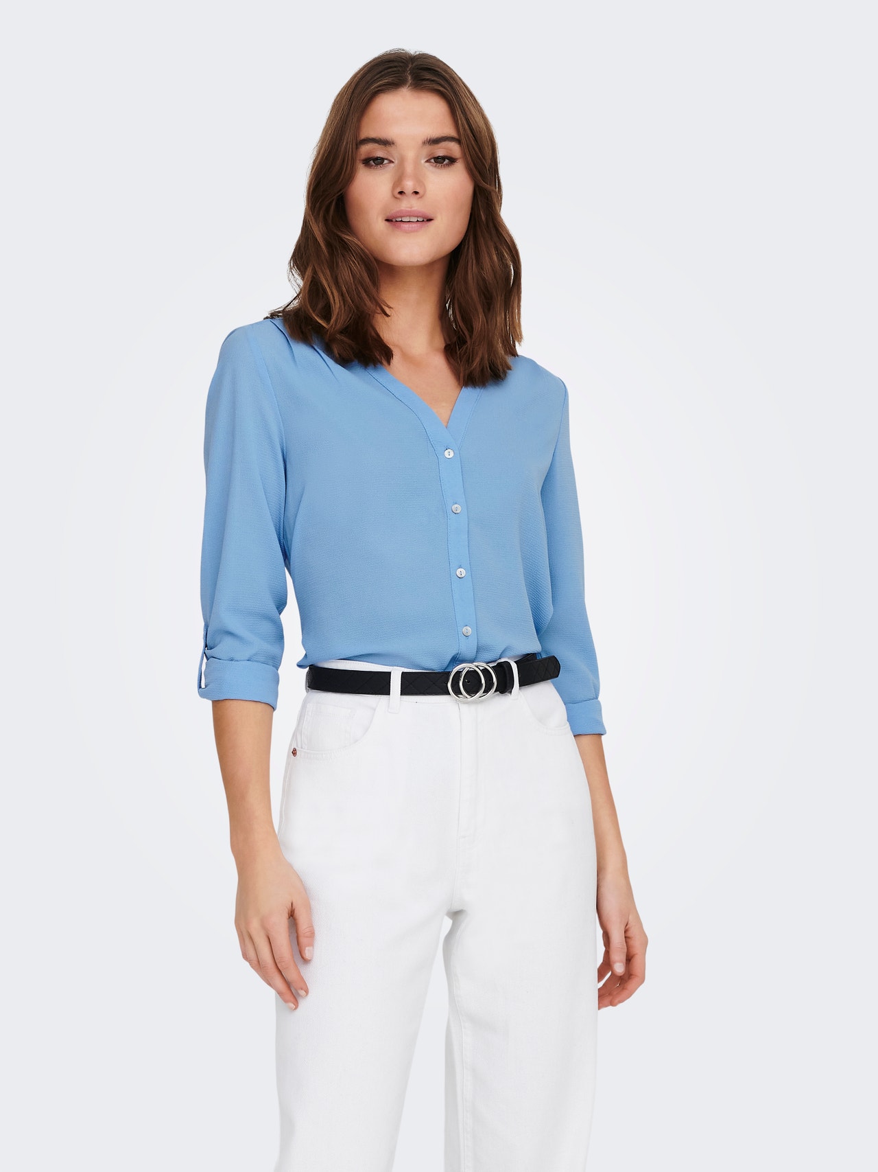 ONLY Regular Fit Button under collar Shirt -Provence - 15165571