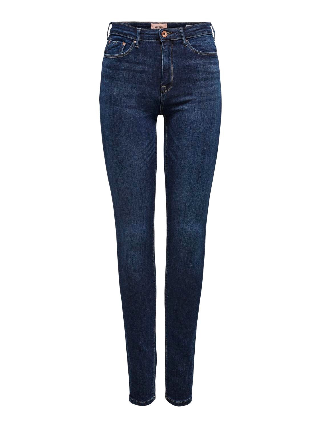 ONLY Jeans Skinny Fit Taille haute -Dark Blue Denim - 15165780