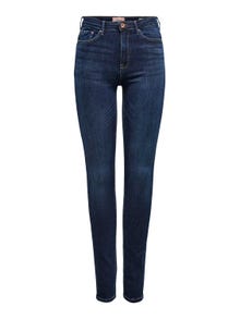 ONLY Skinny Fit Hohe Taille Jeans -Dark Blue Denim - 15165780