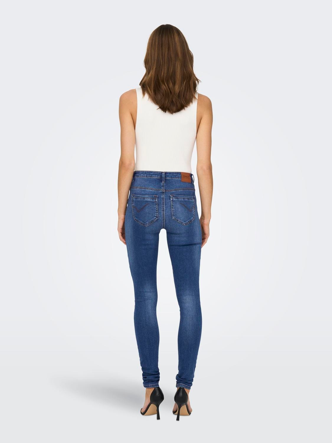 ONLY Skinny fit Mid waist Jeans -Medium Blue Denim - 15165792