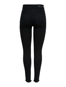 ONLY ONLBLUSH MID Waist Skinny Ankle Jeans -Black Denim - 15167313