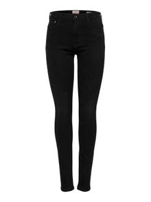 ONLY Skinny Fit Hohe Taille Jeans -Black Denim - 15167410