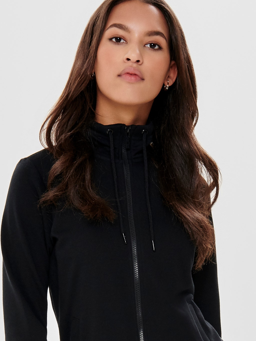 High Neck Sweatshirt Black ONLY 