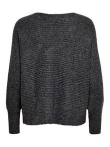 ONLY Normal geschnitten Rundhals Lange Bündchen Tief angesetzte Schulter Pullover -Dark Grey Melange - 15168705