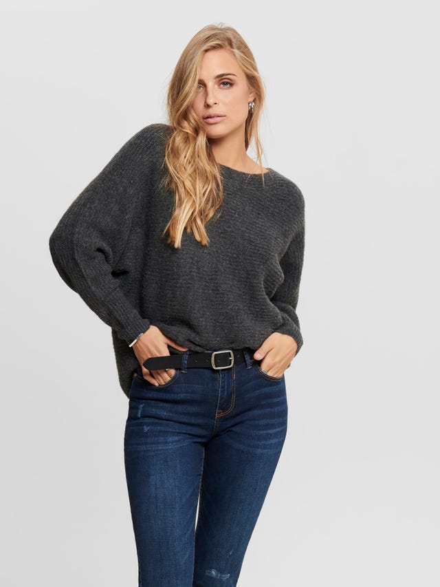 ONLY Regular Fit Round Neck High cuffs Dropped shoulders Pullover - 15168705