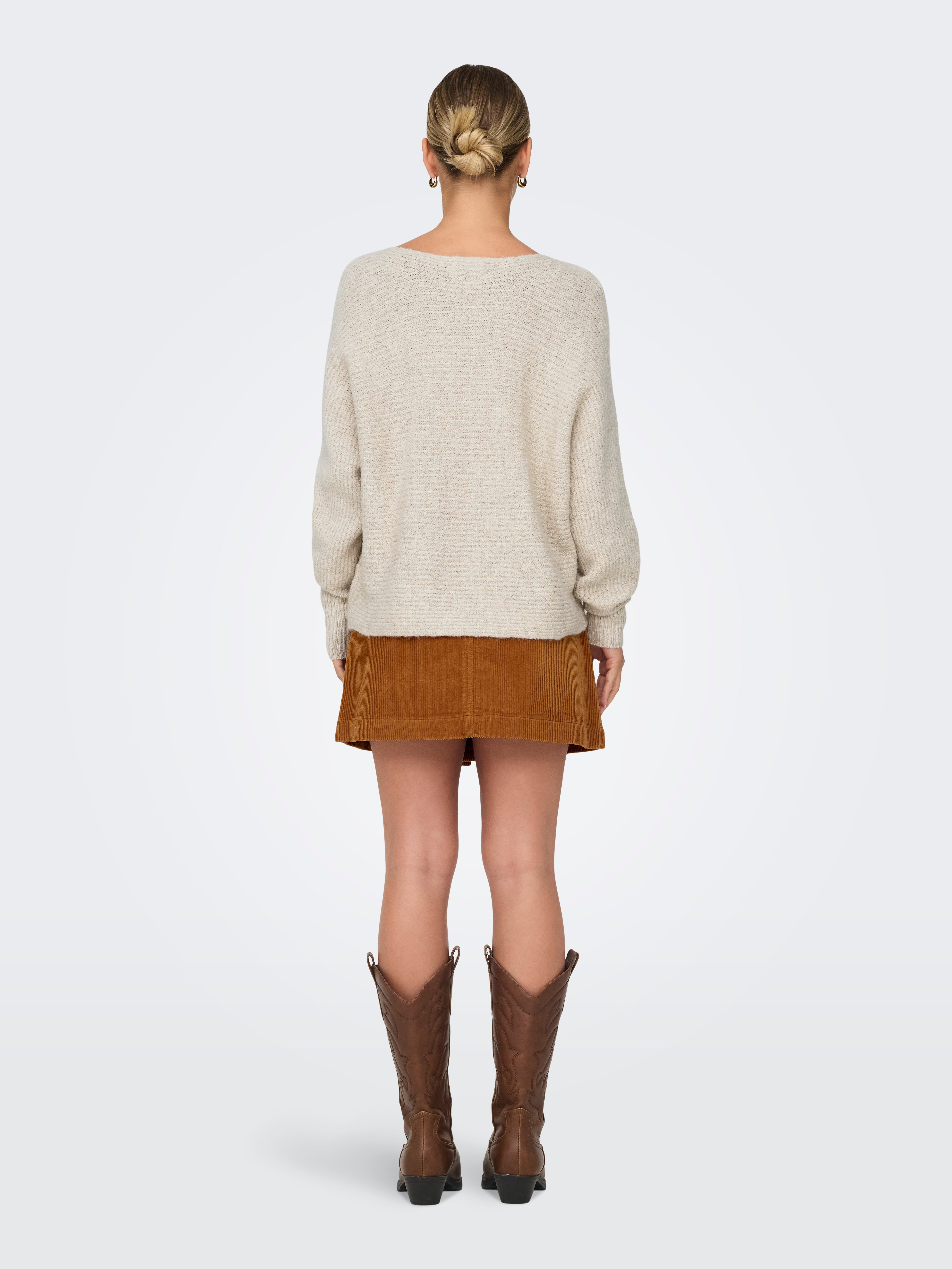 Pull En Maille ONLY ONLADALINE - Col Bateau, Manches Longues, Coupe Courte, Facile à Porter