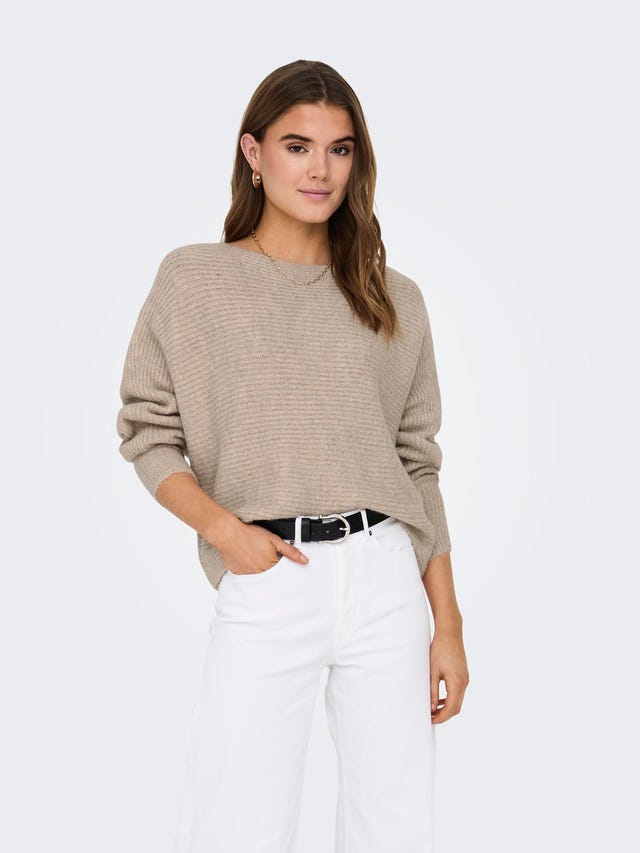 ONLY Regular Fit Round Neck High cuffs Dropped shoulders Pullover - 15168705