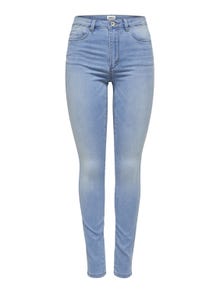 ONLY Skinny Fit Hohe Taille Jeans -Light Blue Denim - 15169037