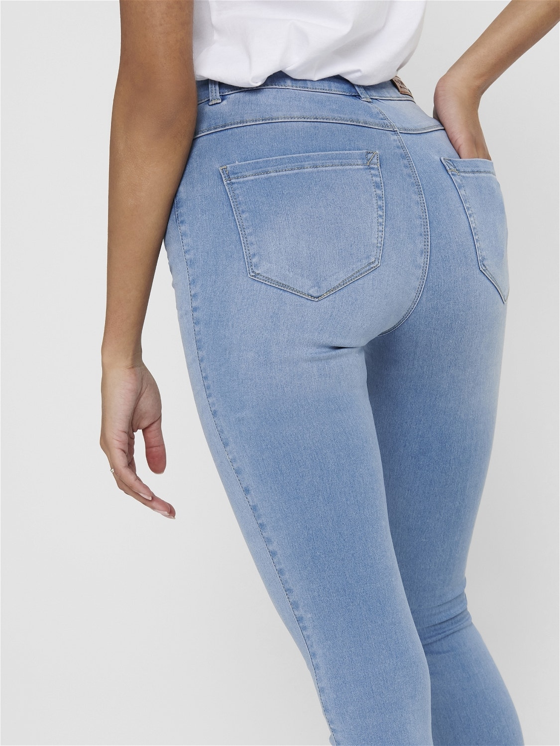 ONLY Skinny Fit Hohe Taille Jeans -Light Blue Denim - 15169037