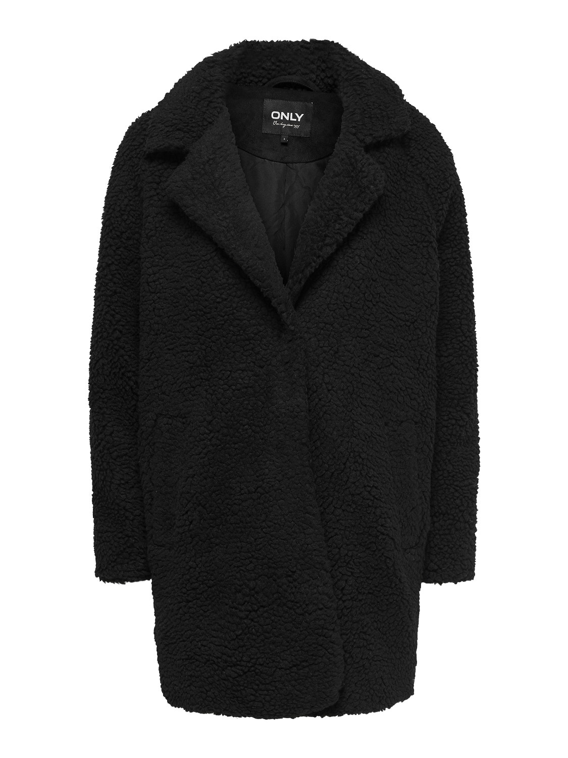 ONLY Petite sherpa coat -Black - 15169137