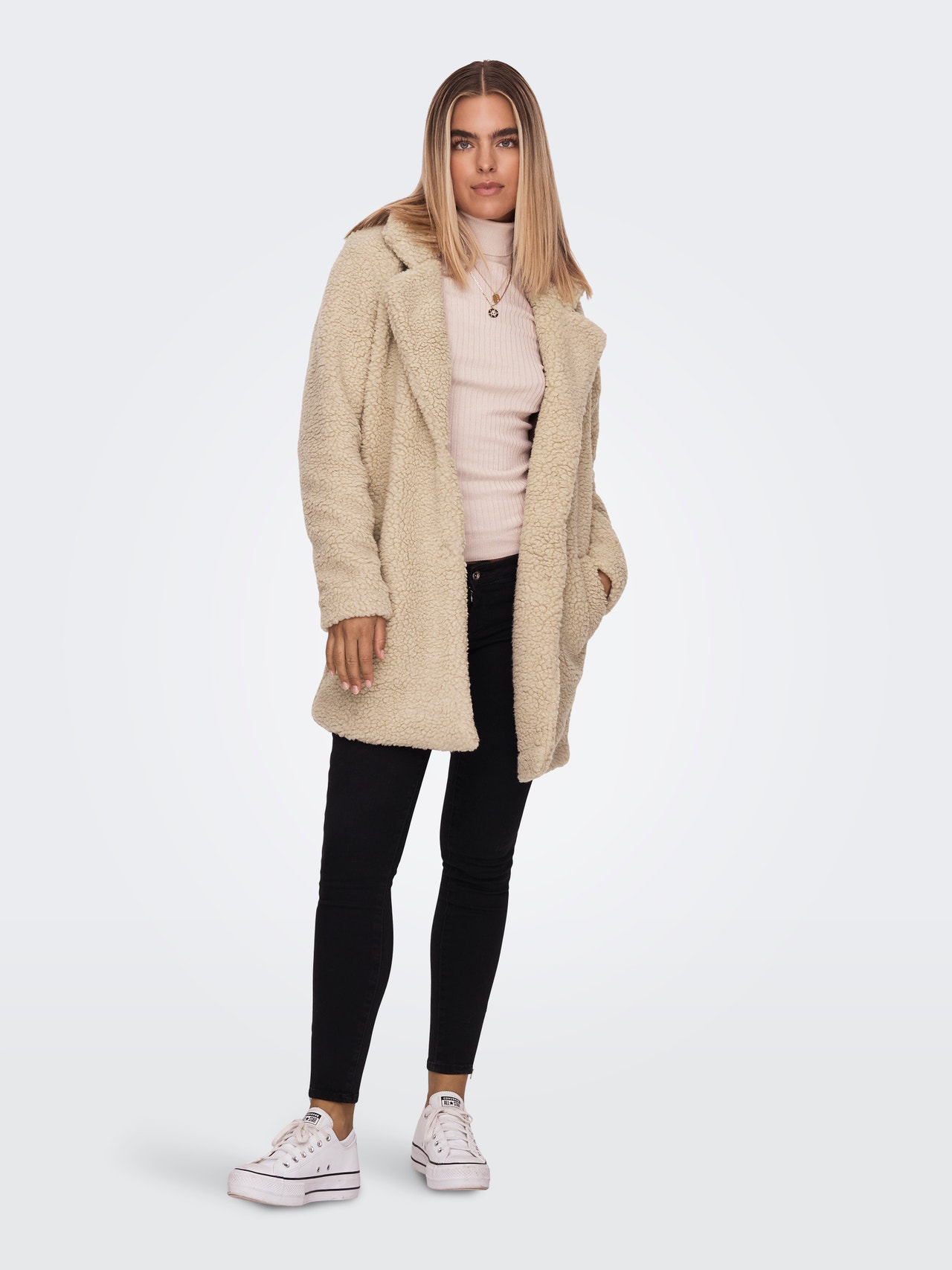 Tall ONLY® Sherpa Coat Light Brown | |
