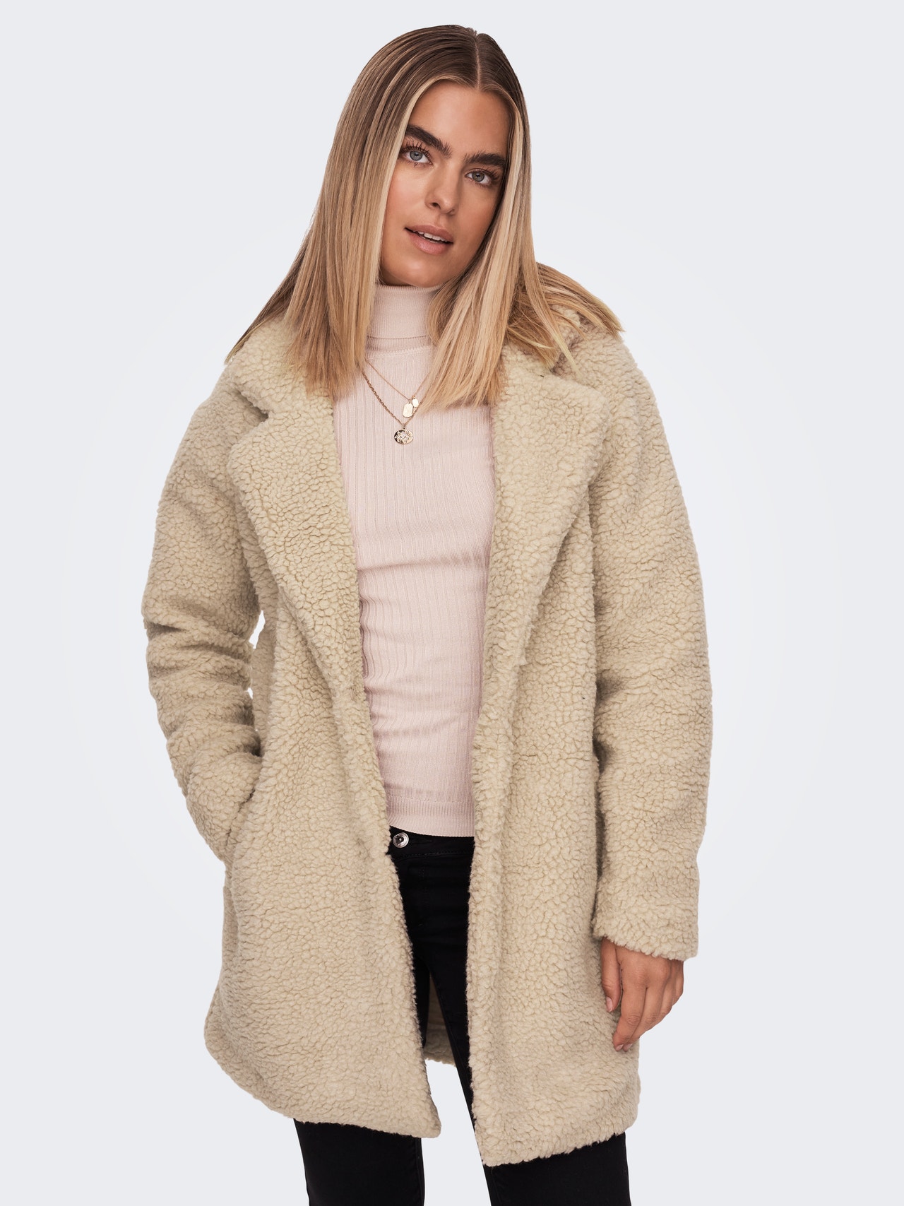 Tall Sherpa Coat Light Brown | | ONLY®