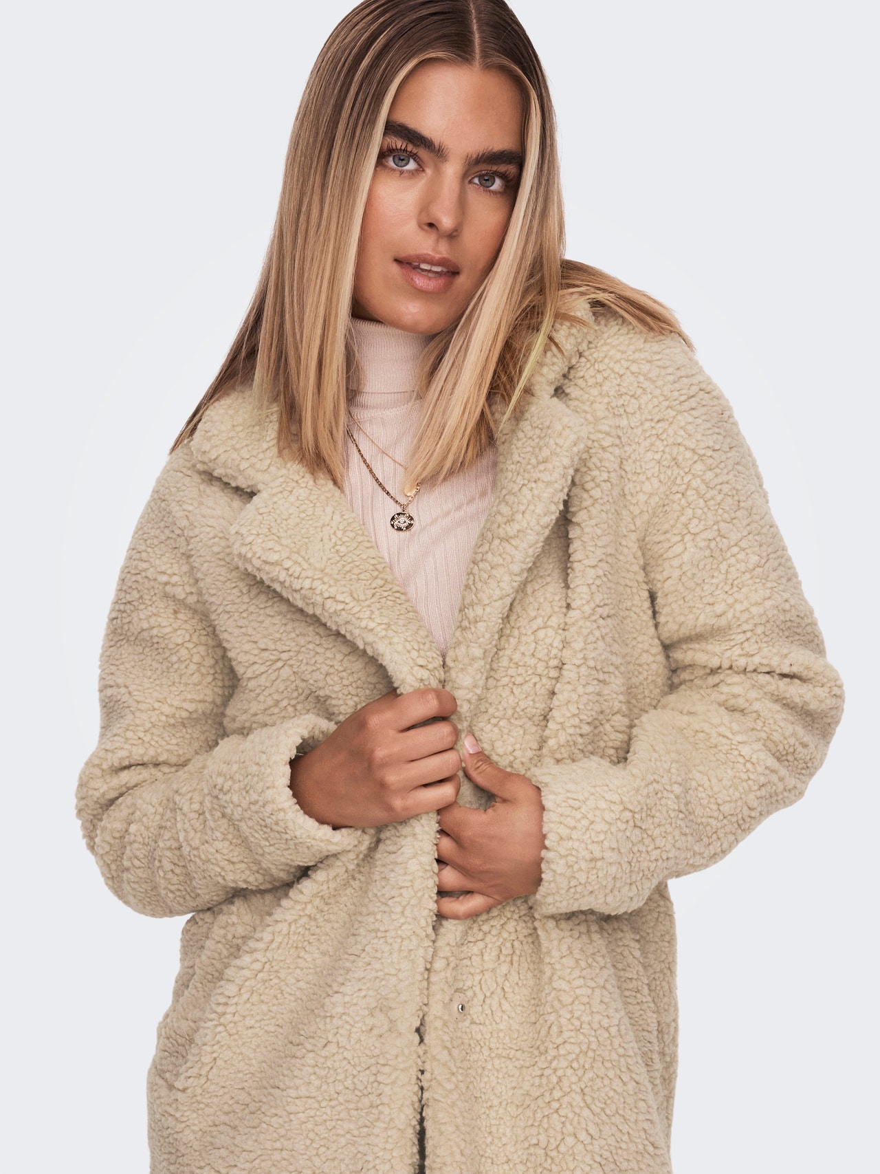 Tall Sherpa Coat | ONLY® Light Brown 