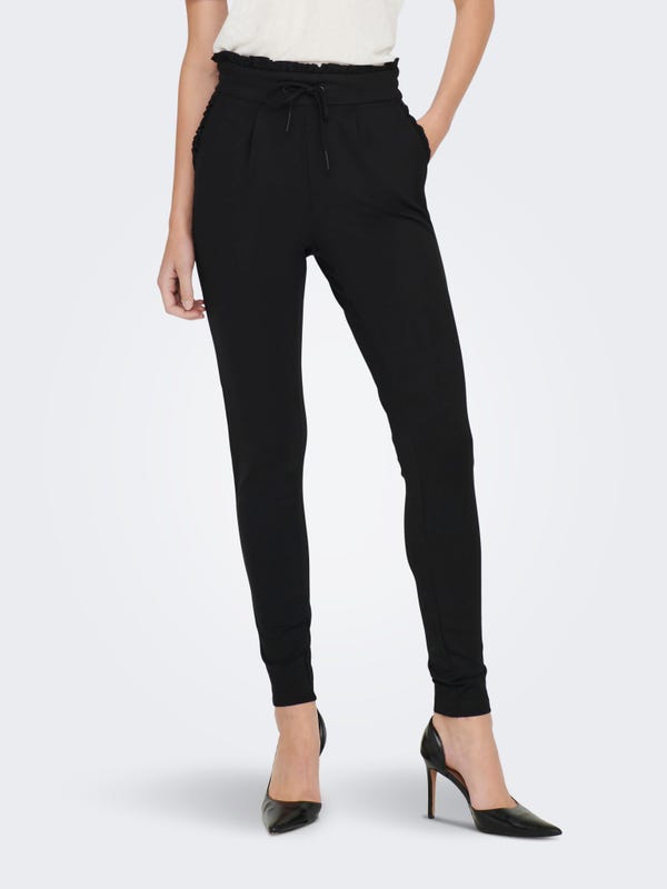ONLY Petite ONLCARO POPTRASH EASY - Pantalon Classique - Black/noir