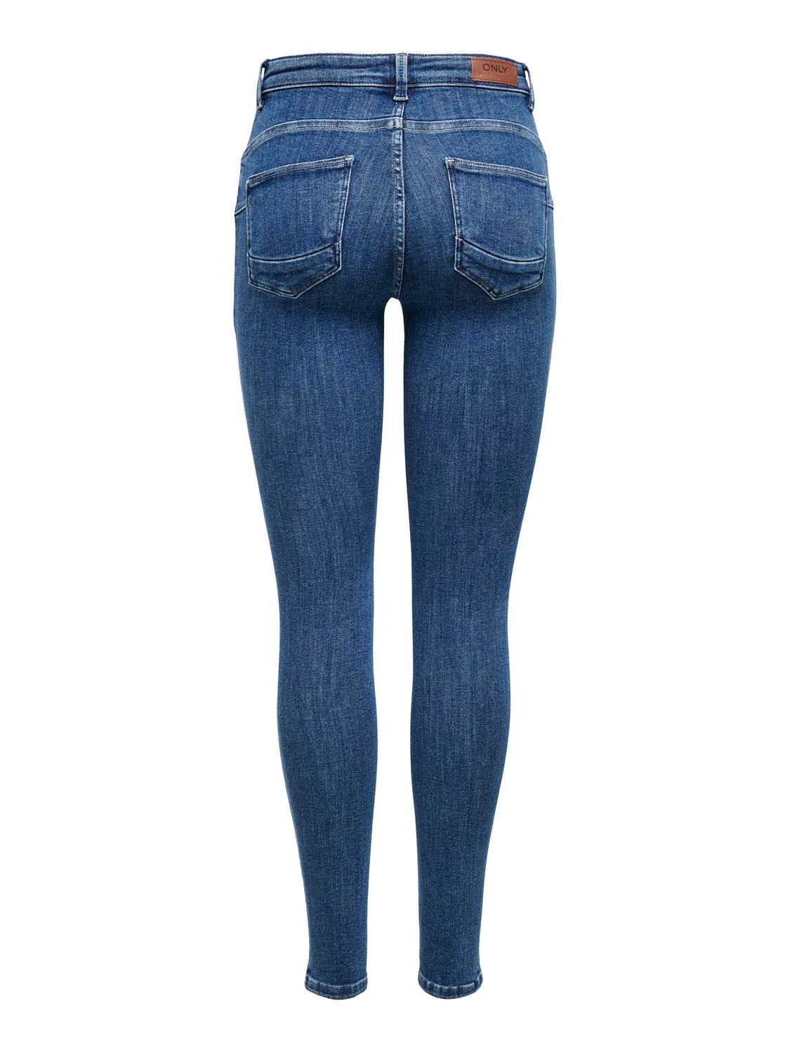 ONLY Jeans Skinny Fit Taille moyenne -Dark Blue Denim - 15169893