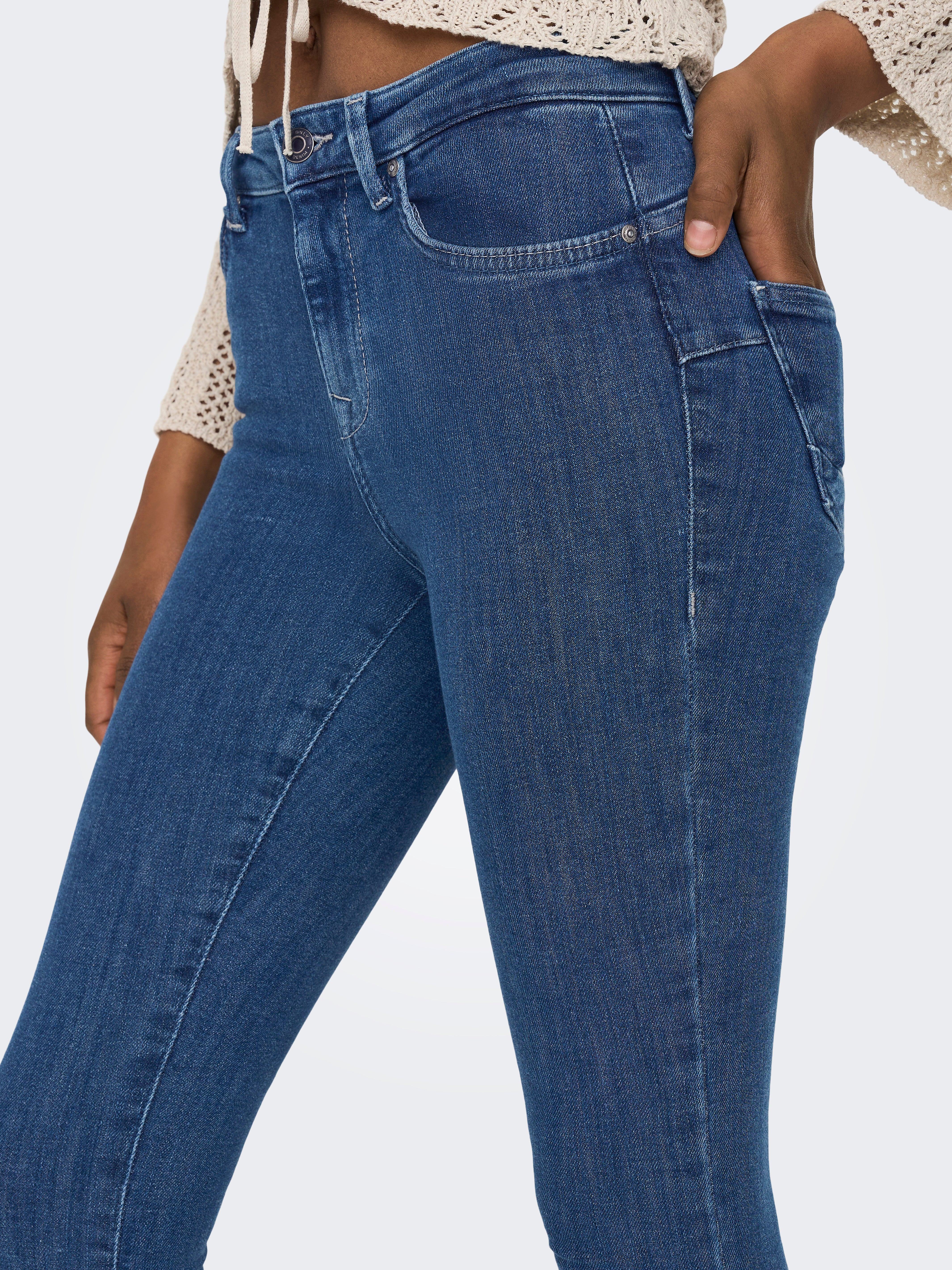 ONLPOWER Mittlere Taille Skinny Fit Jeans | Dunkelblau | ONLY®