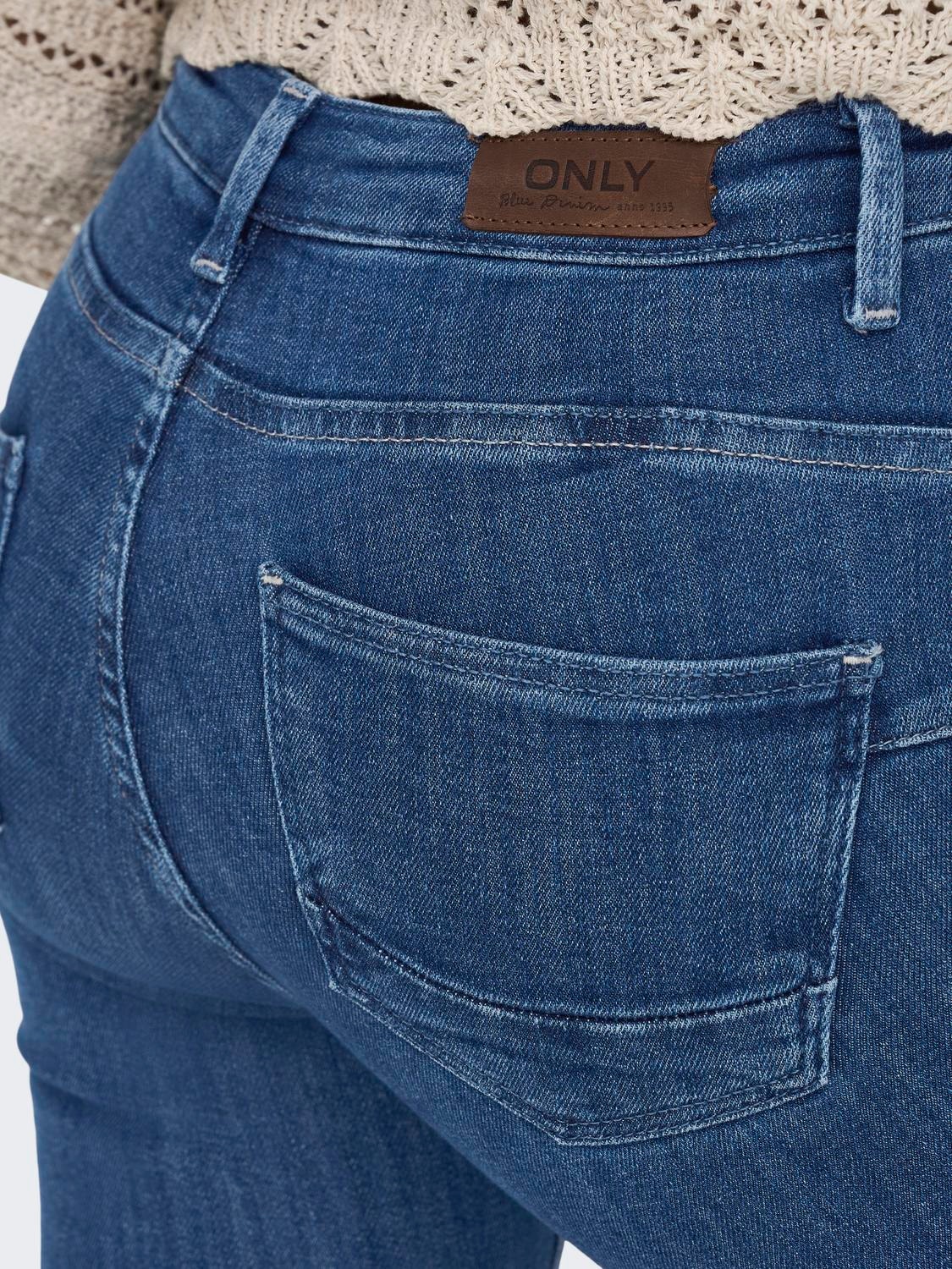 ONLY Skinny Fit Mid waist Jeans -Dark Blue Denim - 15169893