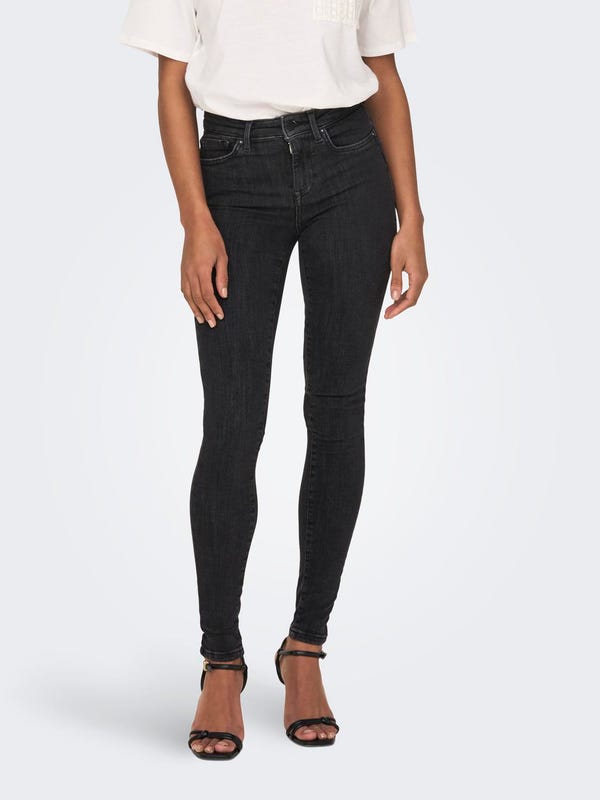 Onlpower Mid Push Up Skinny Jeans Zwart Only®