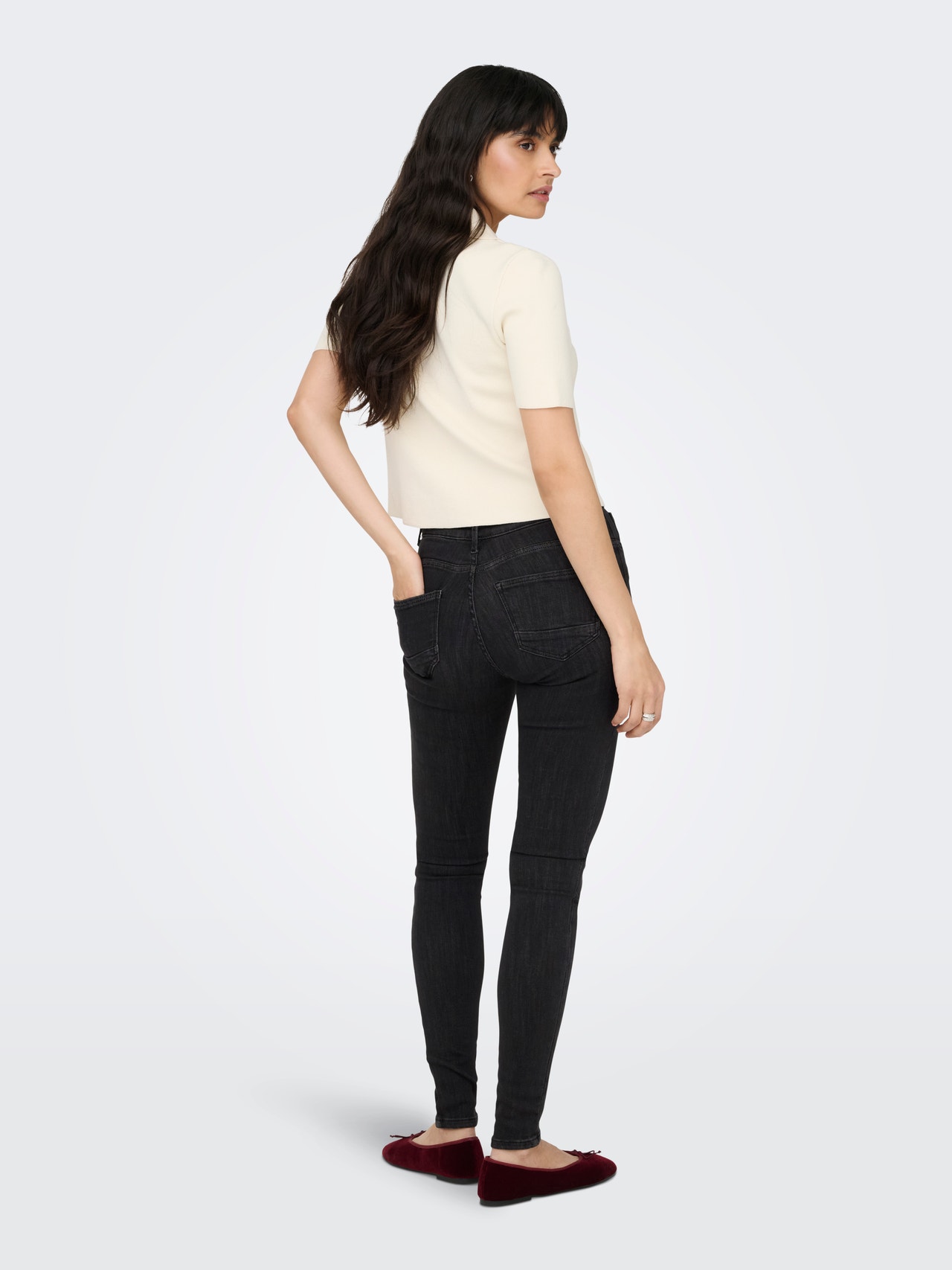 ONLY ONLBLUSH Skinny Jeans voor dames, middelhoge taille, skinny fit jeans, grijs (Grey Denim Grey Denim), S / 34L ONLY ONLBLUSH Skinny Jeans voor dames, middelhoge taille, skinny fit jeans, grijs (Grey Denim Grey Denim), S / 34L