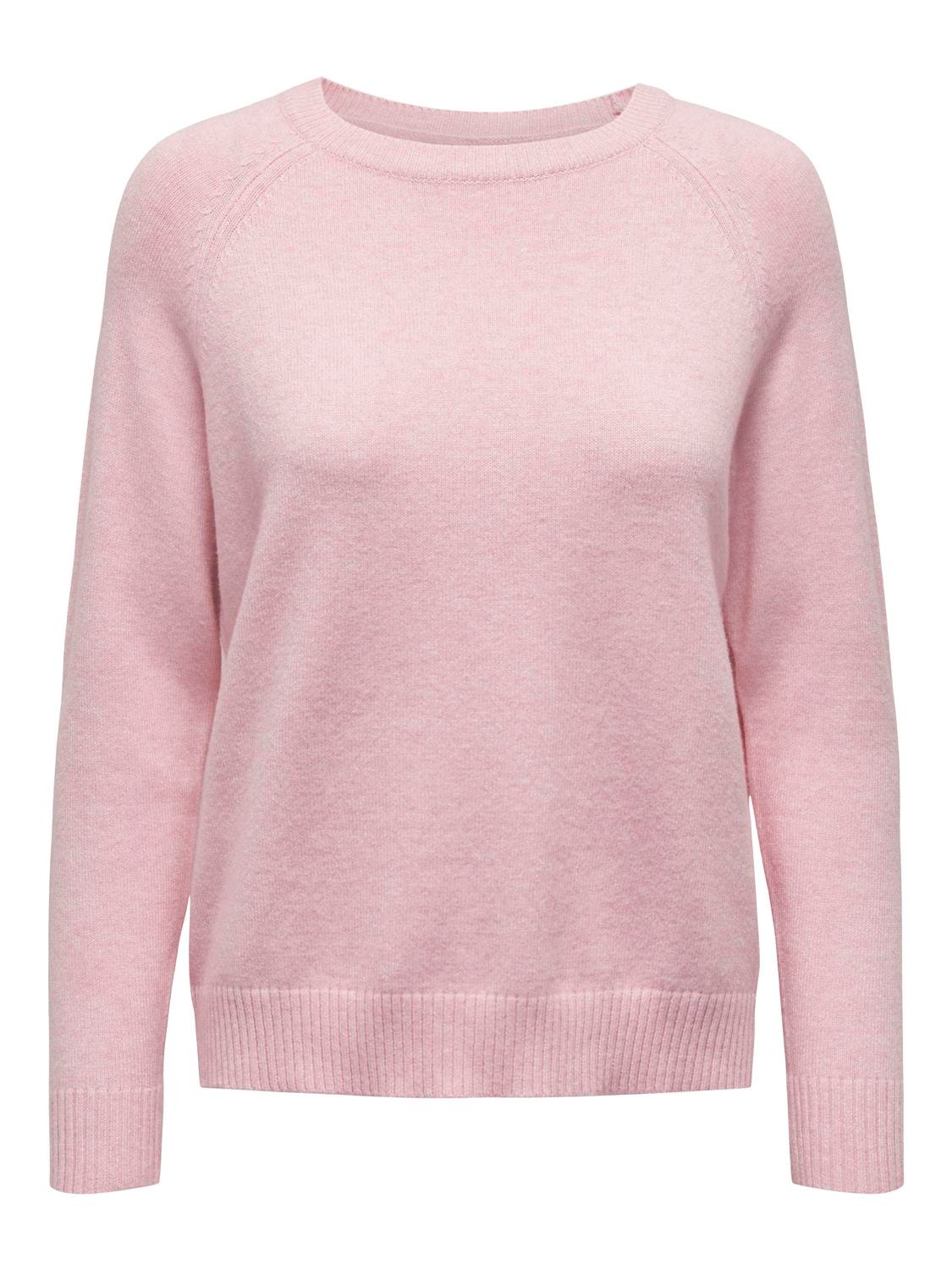 ONLY O-hals Pullover -Light Pink - 15170427