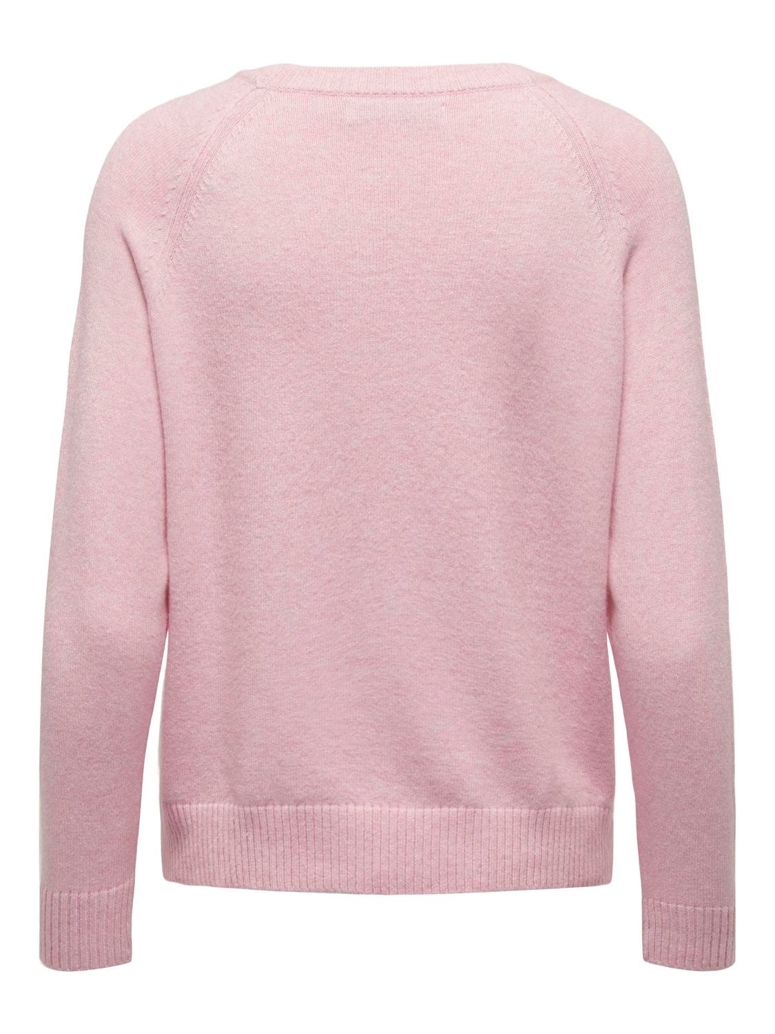 ONLY Ensfarget Strikket pullover -Light Pink - 15170427