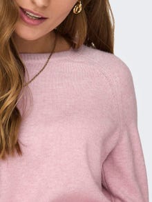 ONLY Enfärgad Stickad tröja -Light Pink - 15170427