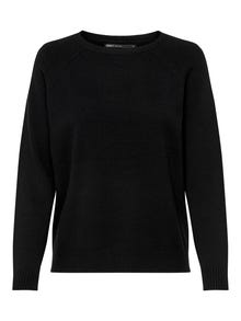 ONLY Ensfarget Strikket pullover -Black - 15170427